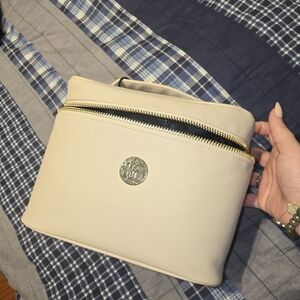 Roberto Cavalli Cream Leather Cosmetic Bag
